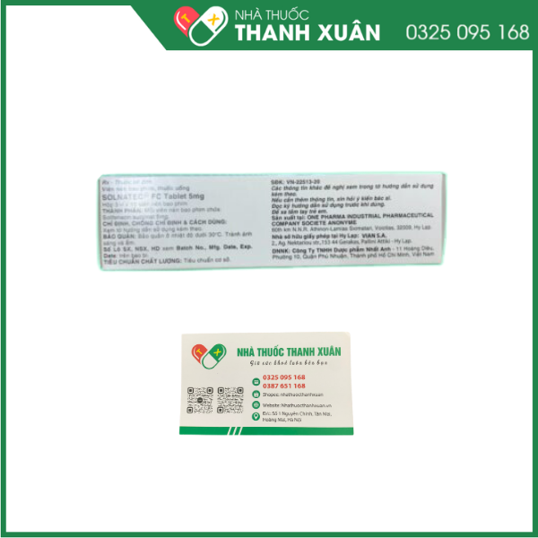 Solnatec FC Tablet 5mg điều trị bàng quang tăng hoạt